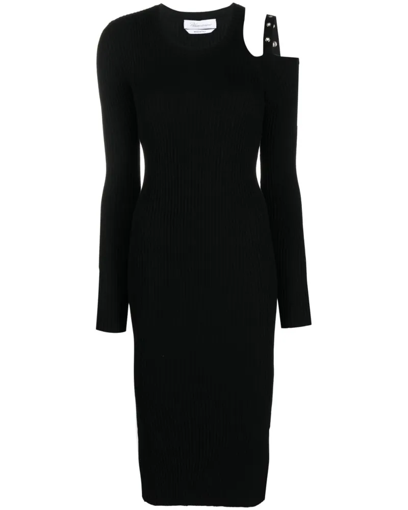 Blumarine Midikleid mit Cut-Out Schwarz