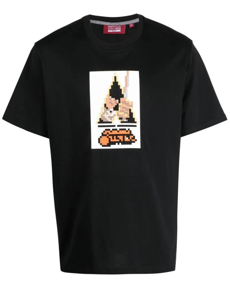 Mostly Heard Rarely Seen T-Shirt mit Clock is Working-Print - Schwarz Schwarz