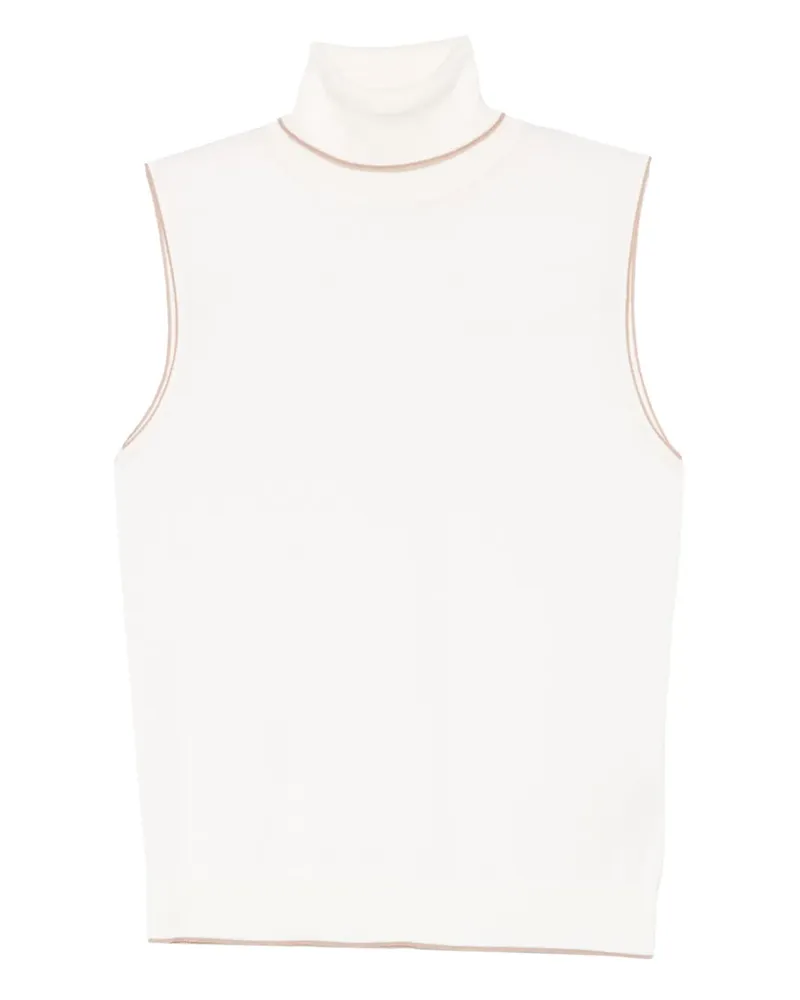 Eleventy Top mit Rollkragen - Weiß Weiß