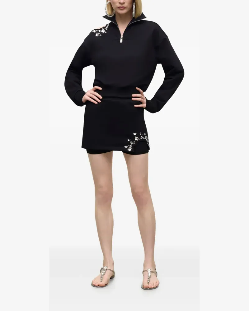 Area Minirock mit Cut-Out aus Kristall - Schwarz Schwarz