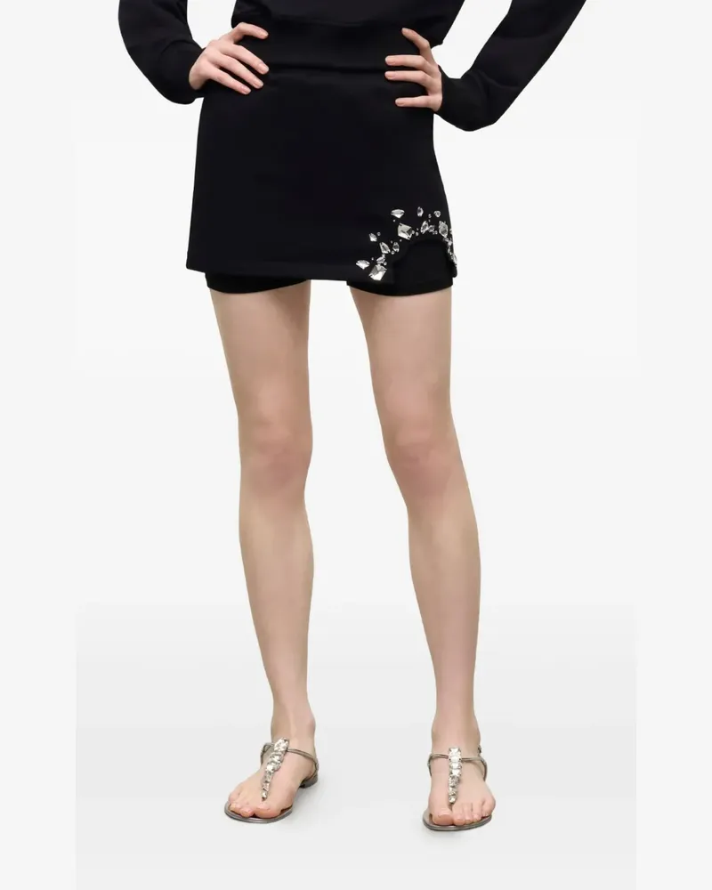 Area Minirock mit Cut-Out aus Kristall - Schwarz Schwarz