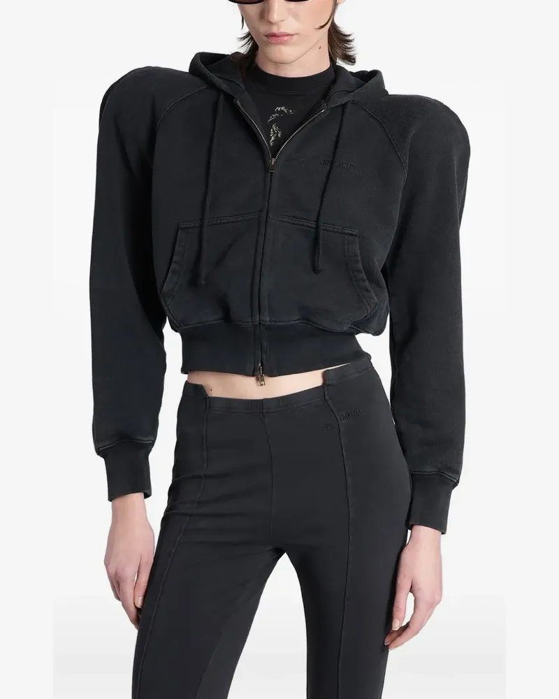 VETEMENTS Kapuzenjacke mit Schulterpolstern - Schwarz Schwarz