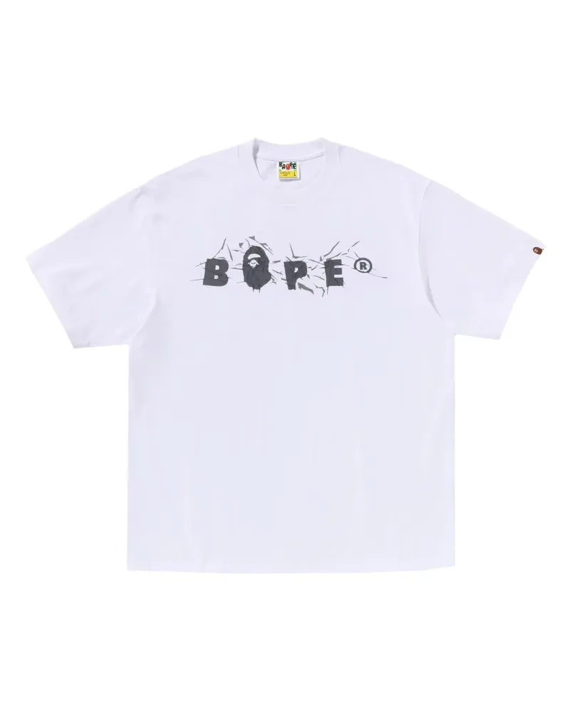 BAPE T-Shirt mit Logo-Print - Weiß Weiß