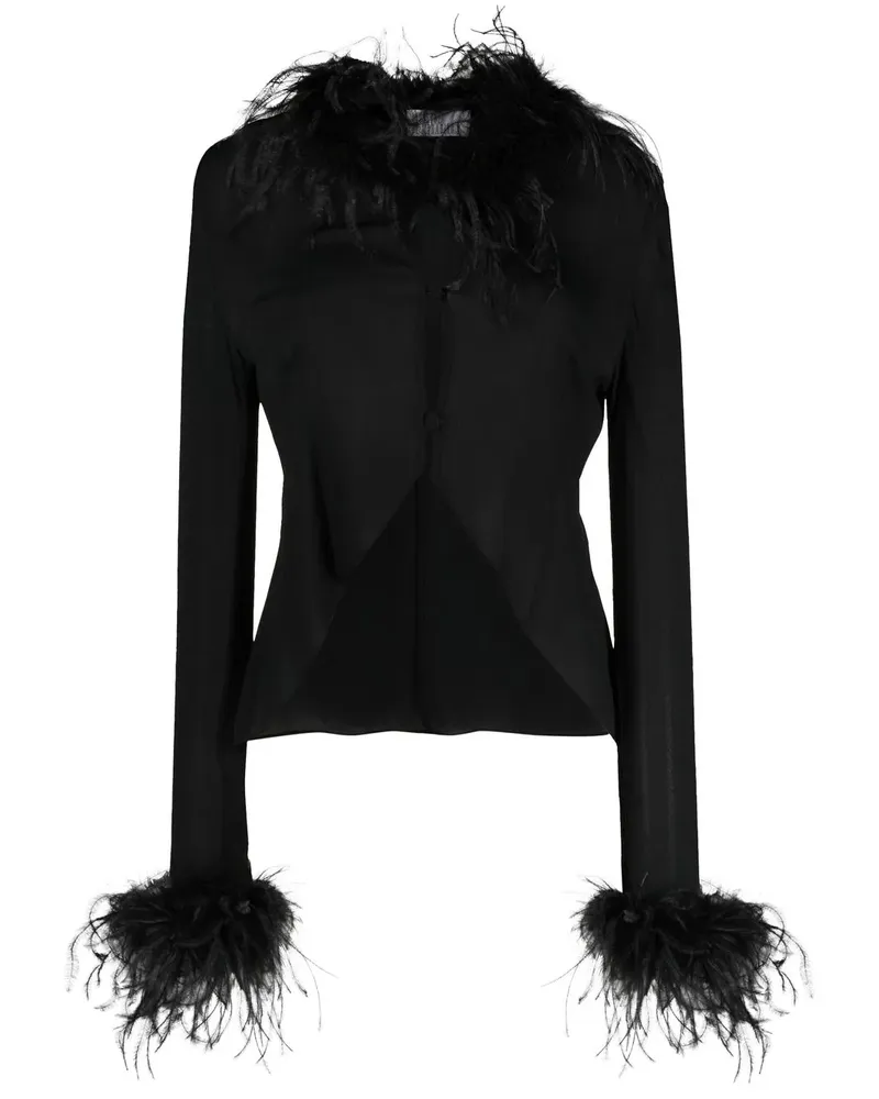 Giuseppe di Morabito Bluse mit Federn - Schwarz Schwarz