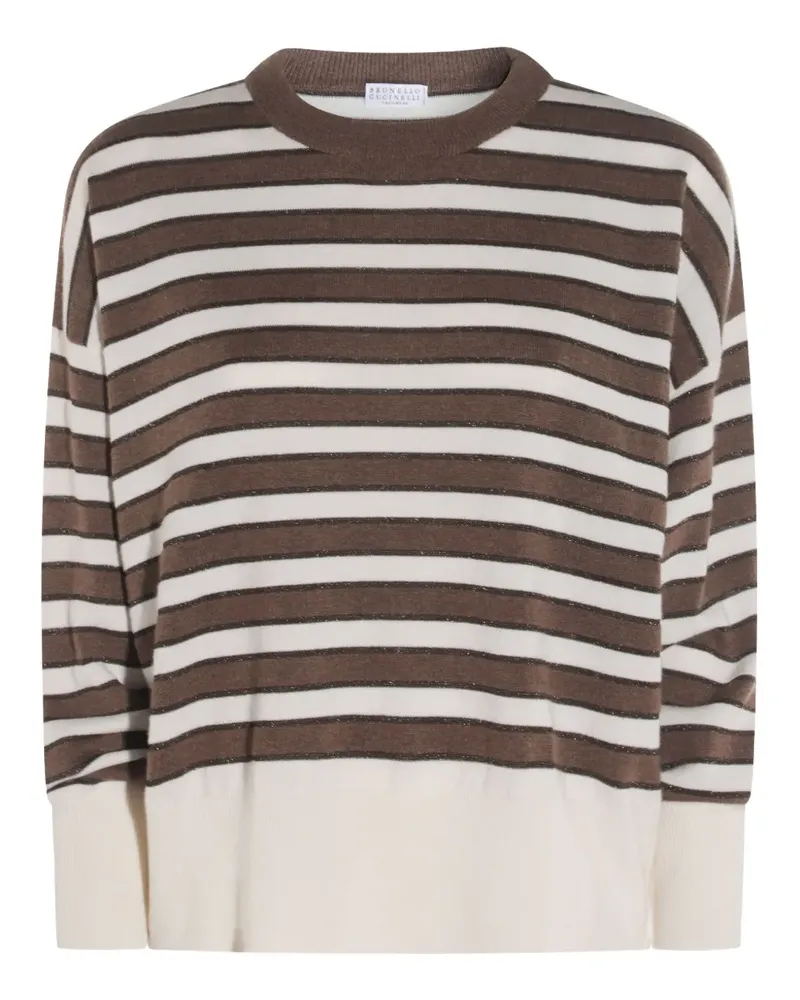 Brunello Cucinelli Gestreifter Pullover - Nude Nude