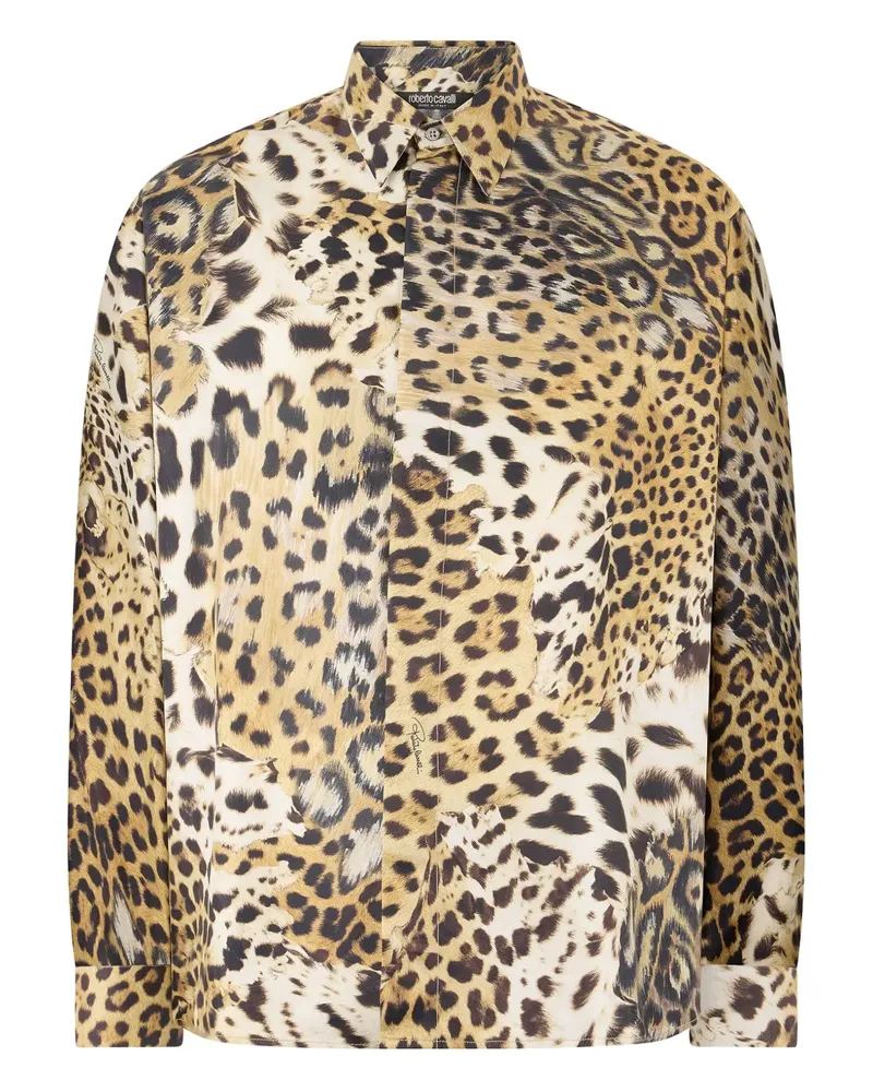 Roberto Cavalli Hemd mit Leoparden-Print - Gelb Gelb