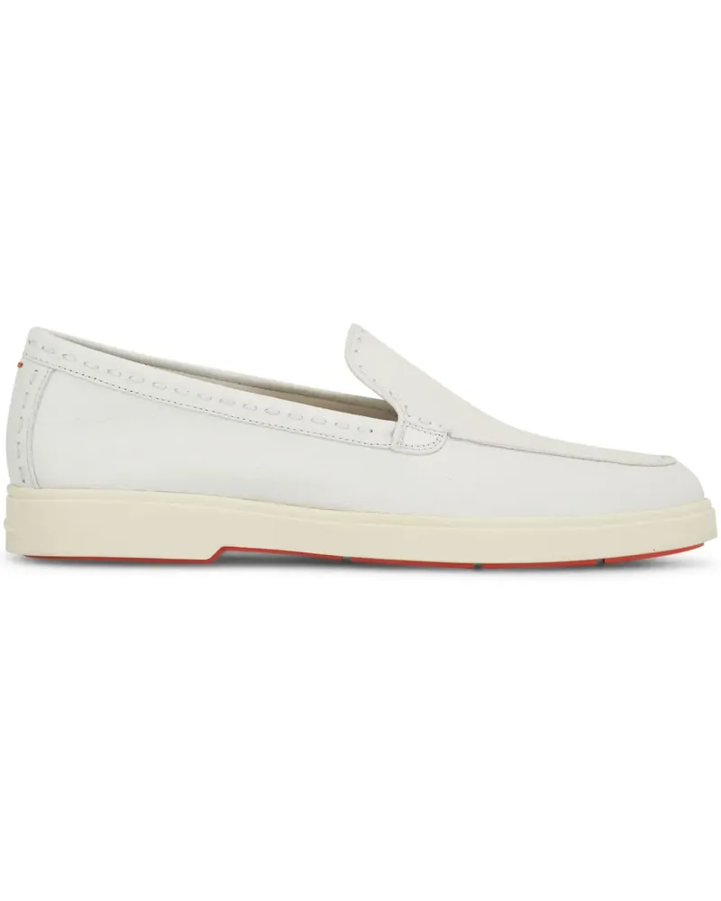 Santoni Loafer aus Leder - Weiß Weiß
