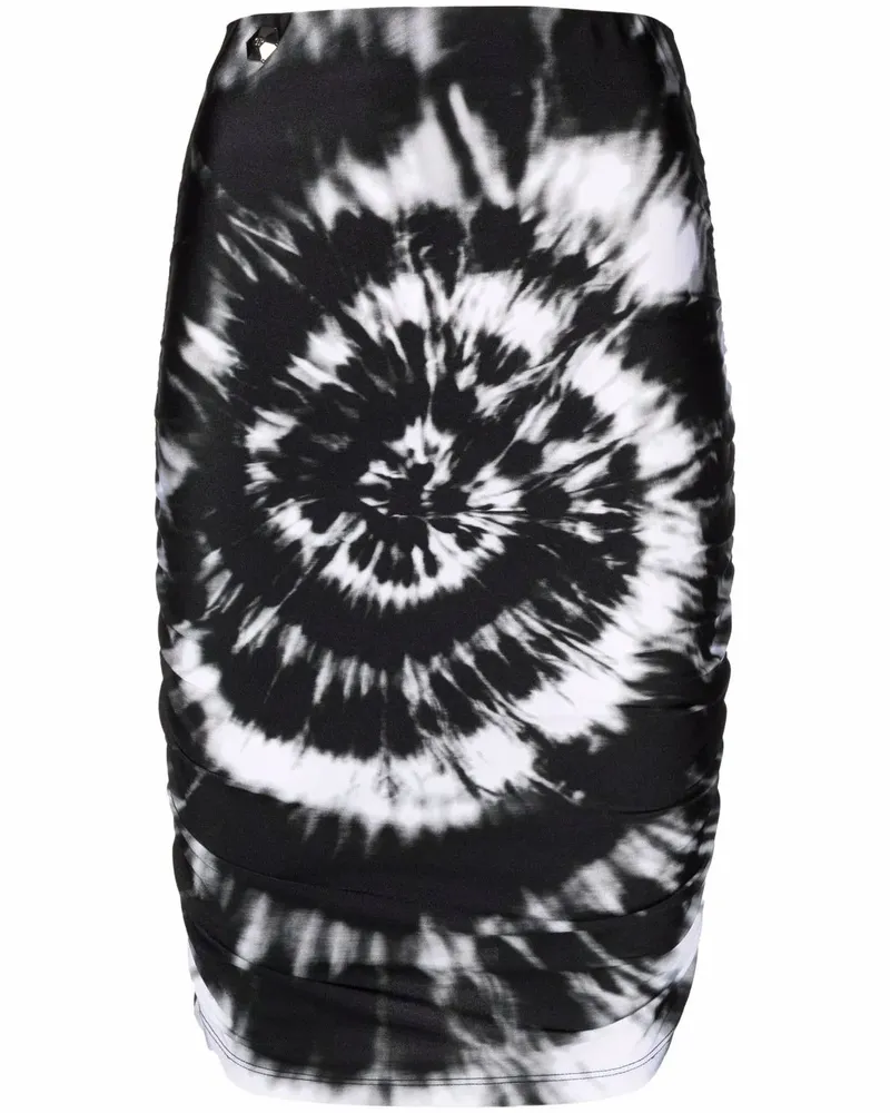 Philipp Plein Bleistiftrock im Batik-Look - Schwarz Schwarz