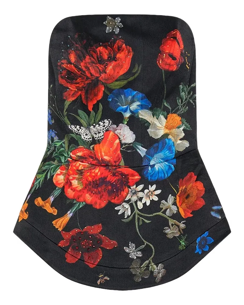 Camilla Corsage aus Seidengemisch - Schwarz Schwarz