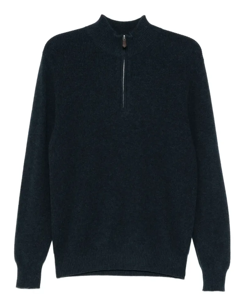 N.Peal Gerippter Pullover - Blau Blau