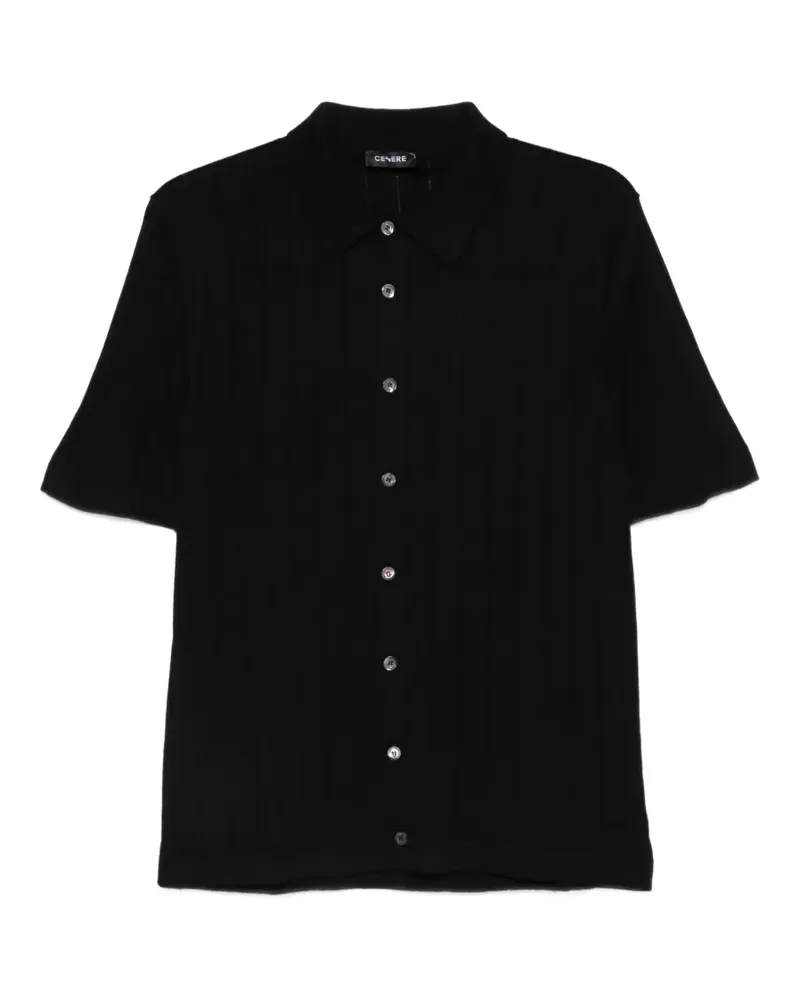 CENERE GB ribbed short-sleeves shirt - Schwarz Schwarz