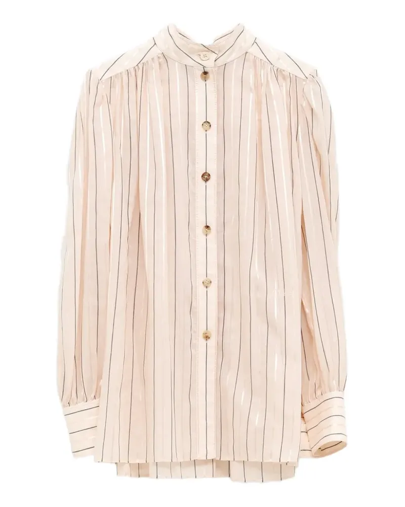 Chloé gathered blouse in cotton & silk poplin - Rosa Rosa