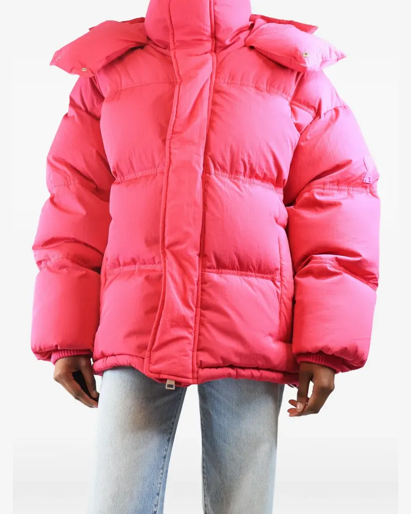 AMI Paris hooded puffer jacket - Rosa Rosa