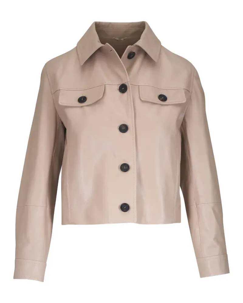 Brunello Cucinelli Cropped-Jacke mit Knöpfen - Nude Nude
