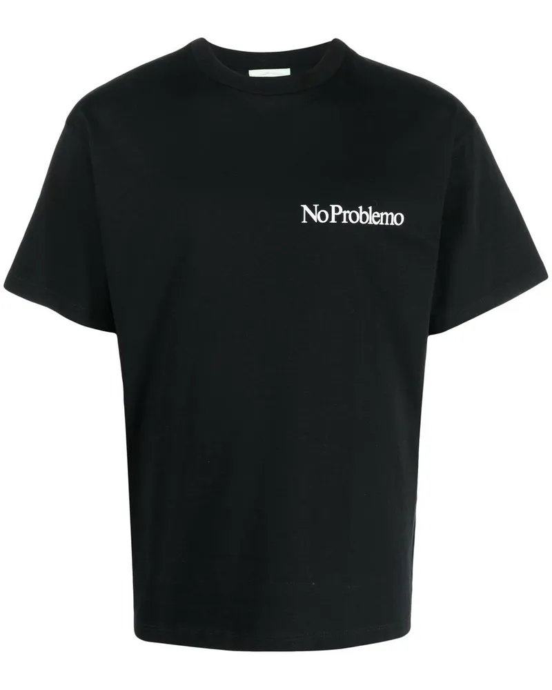 Aries T-Shirt mit "No Problemo"-Print - Schwarz Schwarz