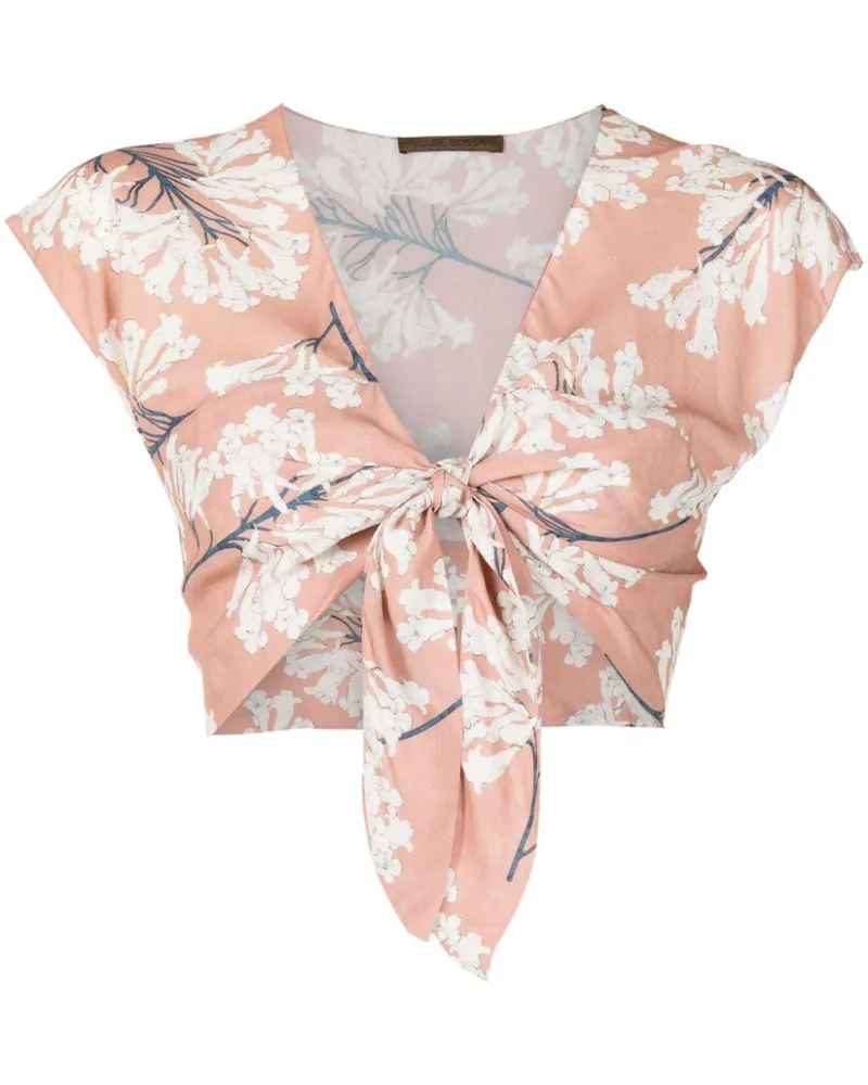 Clube Bossa Gert Cropped-Oberteil mit Blumen-Print - Braun Braun