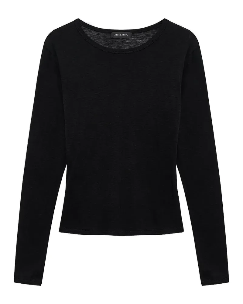 Anine Bing Langärmeliges Sylvie T-Shirt - Schwarz Schwarz