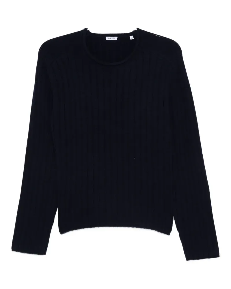 ASPESI Gerippter Pullover - Blau Blau