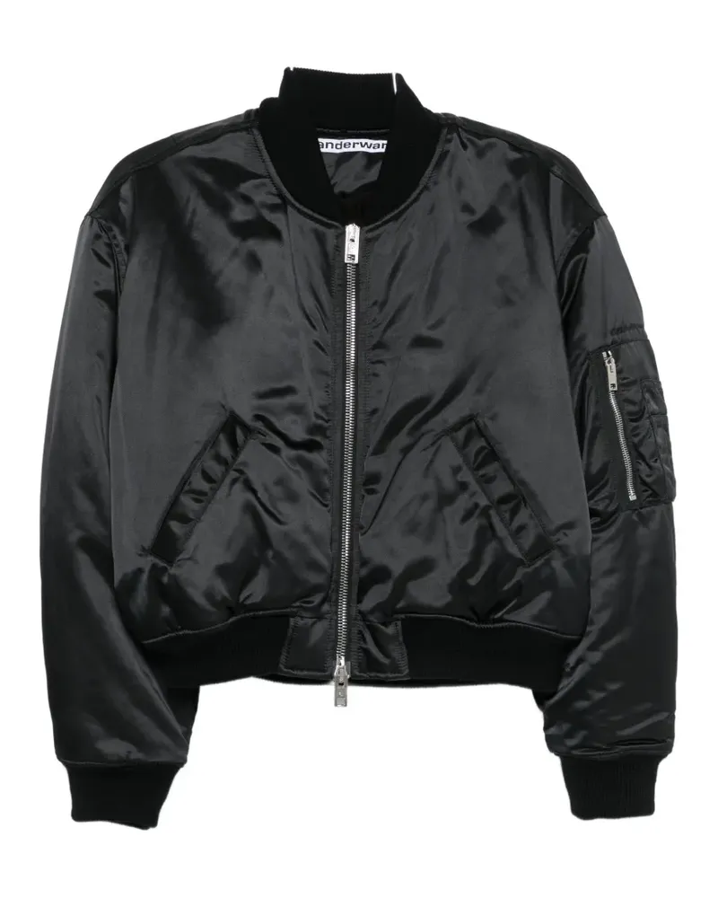 Alexander Wang satin-finish bomber jacket - Schwarz Schwarz