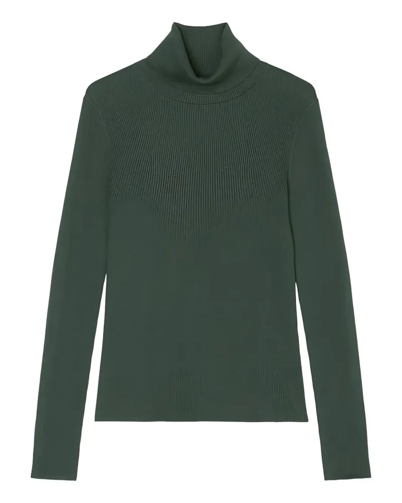 Marc O'Polo Geripptes Rollkragenoberteil - Grün Grün