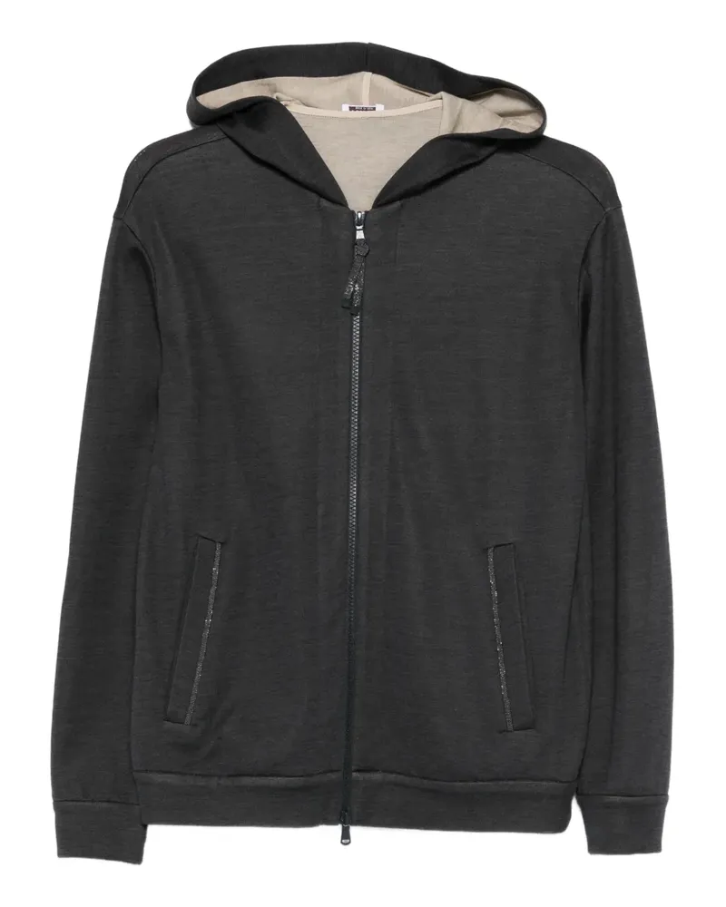 Brunello Cucinelli Hoodie mit kurzem Reißverschluss - Grau Grau
