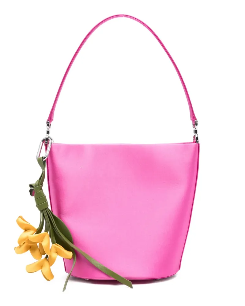 Self-Portrait flower-charm bucket bag - Rosa Rosa