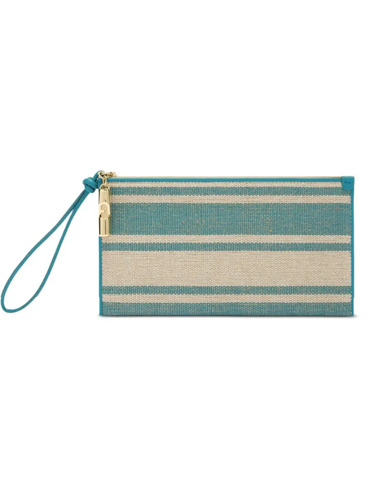 Furla Gestreifte Iride Clutch - Blau Blau