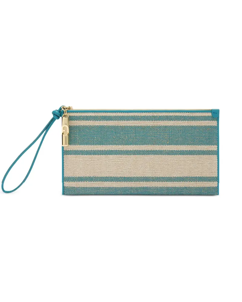 Furla Gestreifte Iride Clutch - Blau Blau