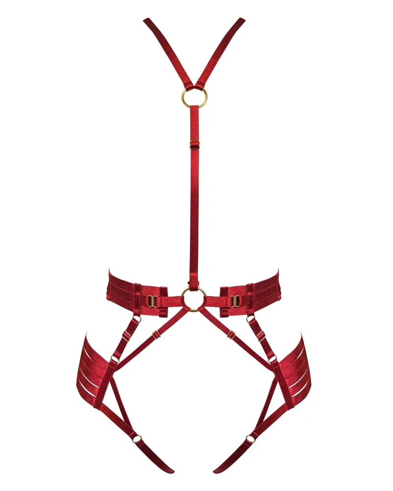 Bordelle Riemen-Harness - Rot Rot