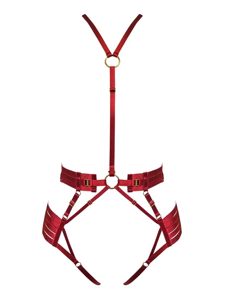 Bordelle Riemen-Harness - Rot Rot
