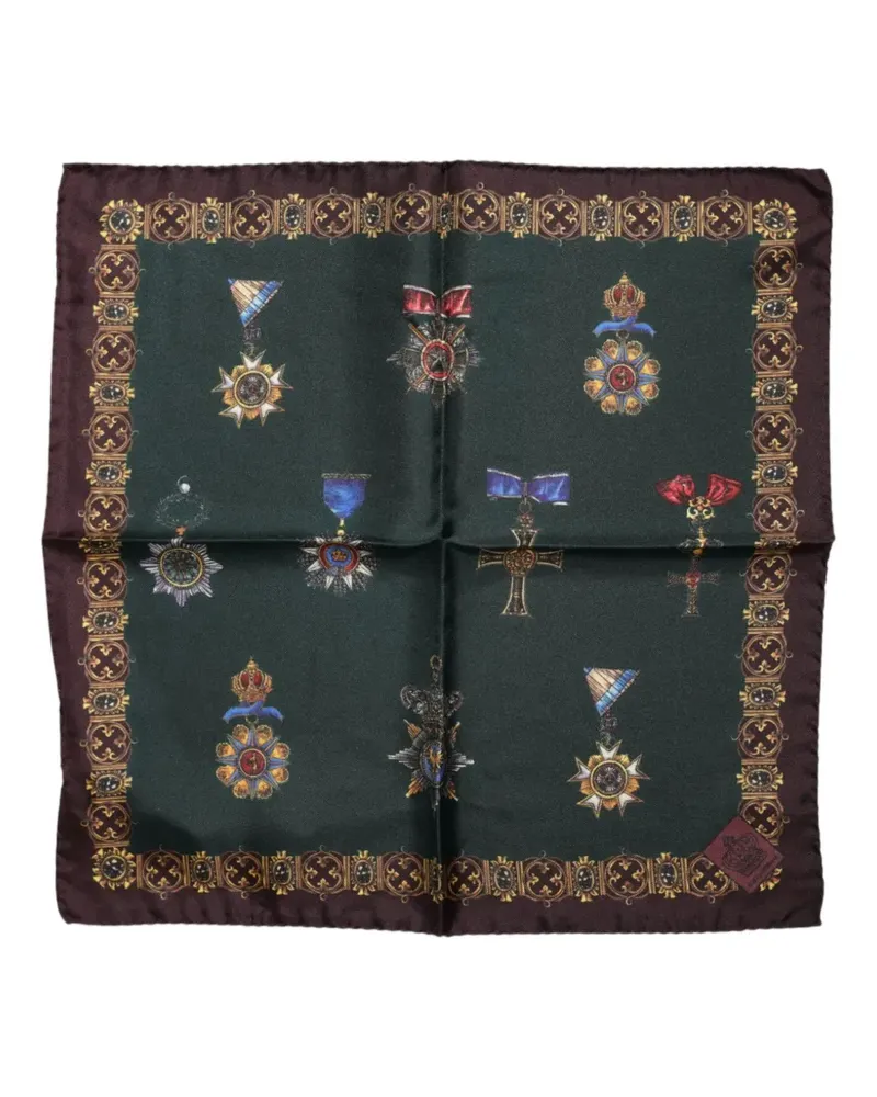 Dolce & Gabbana medals-print pocket square - Grün Grün