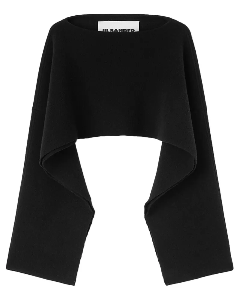Jil Sander Poncho aus Wollgemisch - Schwarz Schwarz