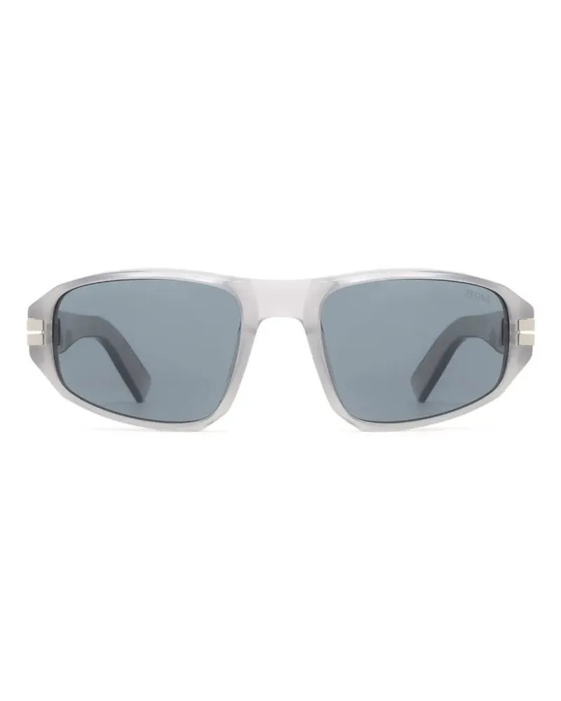 Ermenegildo Zegna Sonnenbrille mit ovalem Gestell - Grau Grau