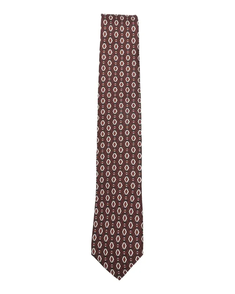 LARDINI geometric-pattern tie - Braun Braun
