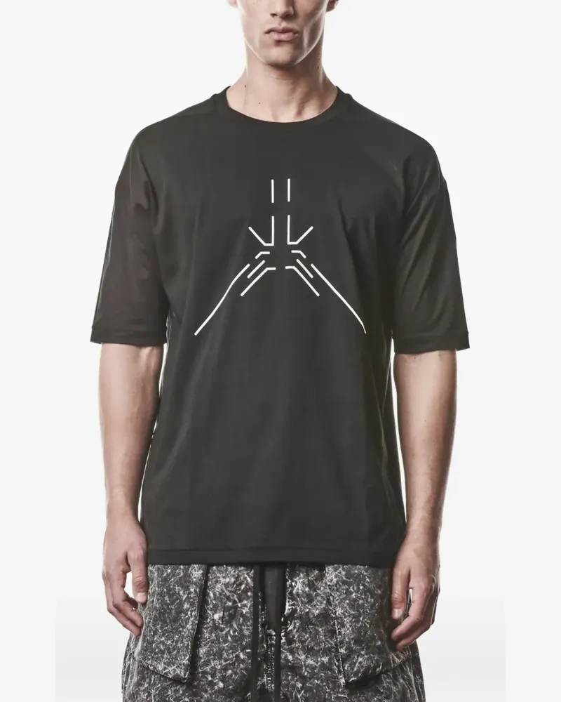 THOM KROM T-Shirt mit grafischem Print - Schwarz Schwarz