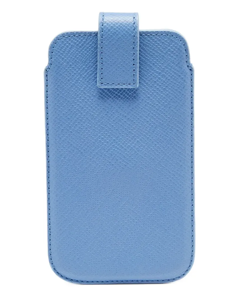 Smythson Handyhülle aus Leder - Blau Blau