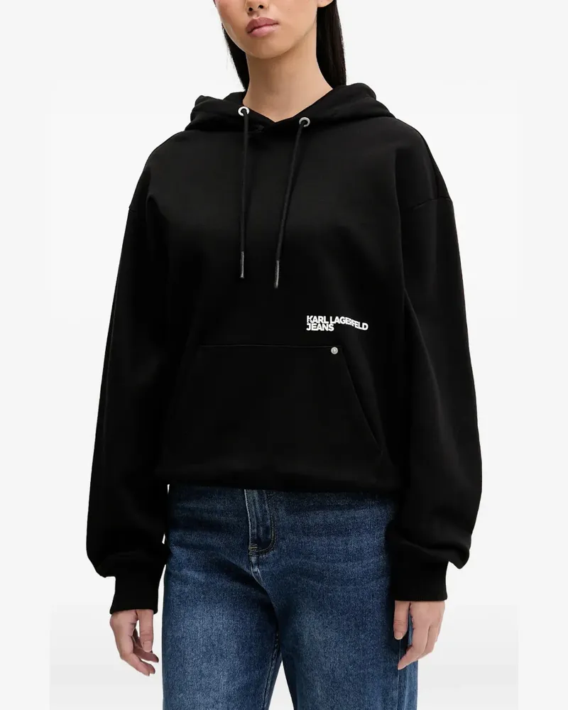 Karl Lagerfeld printed logo hoodie - Schwarz Schwarz