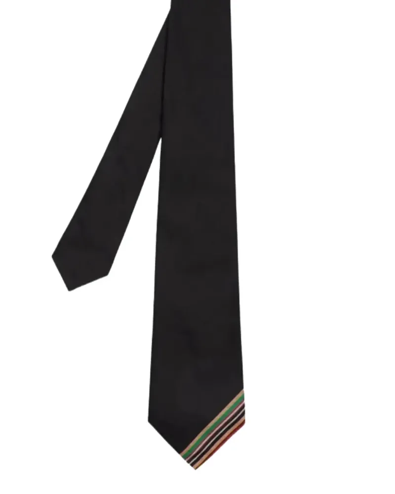 Paul Smith Signature Stripe panel tie - Schwarz Schwarz