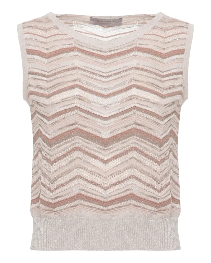 D.EXTERIOR zigzag-knit sleeveless sweater - Nude Nude