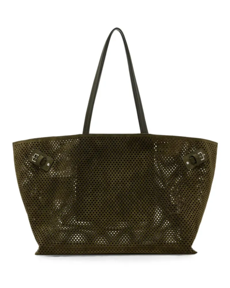 Proenza Schouler Days Carryall Tote Bag aus perforiertem Wildleder - Grün Grün