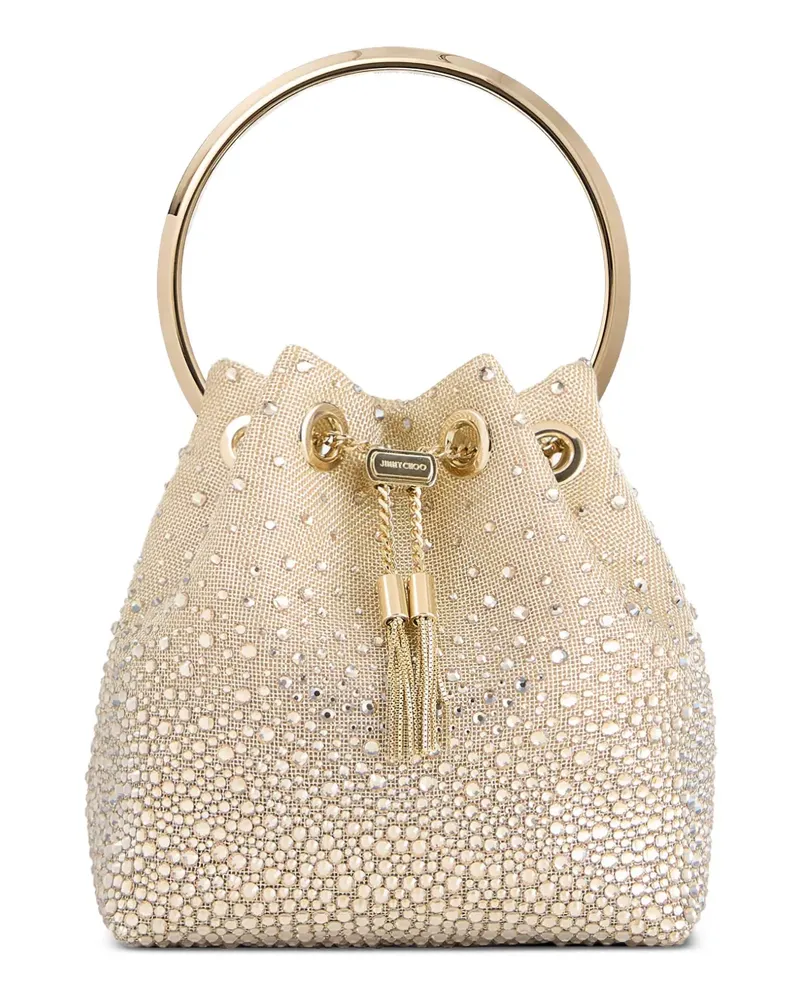 Jimmy Choo Bon Bon Beuteltasche mit Kristallen - Nude Nude