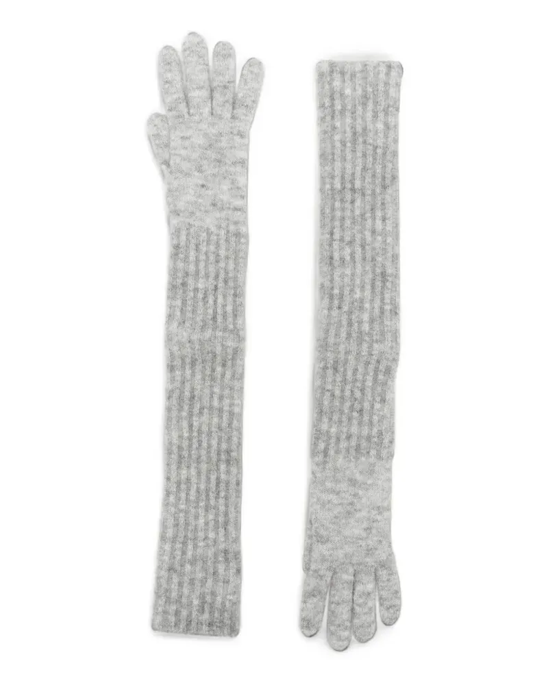 Des Phemmes ribbed-knit gloves - Grau Grau