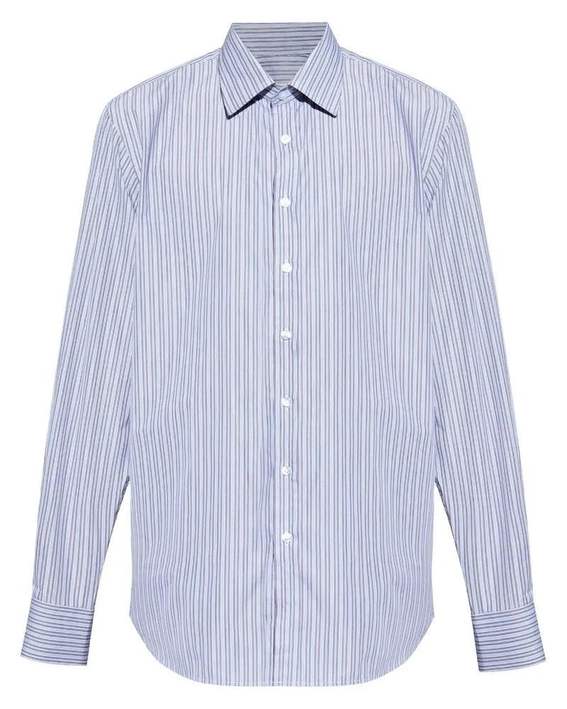 Etro Gestreiftes Hemd aus Popeline - Blau Blau