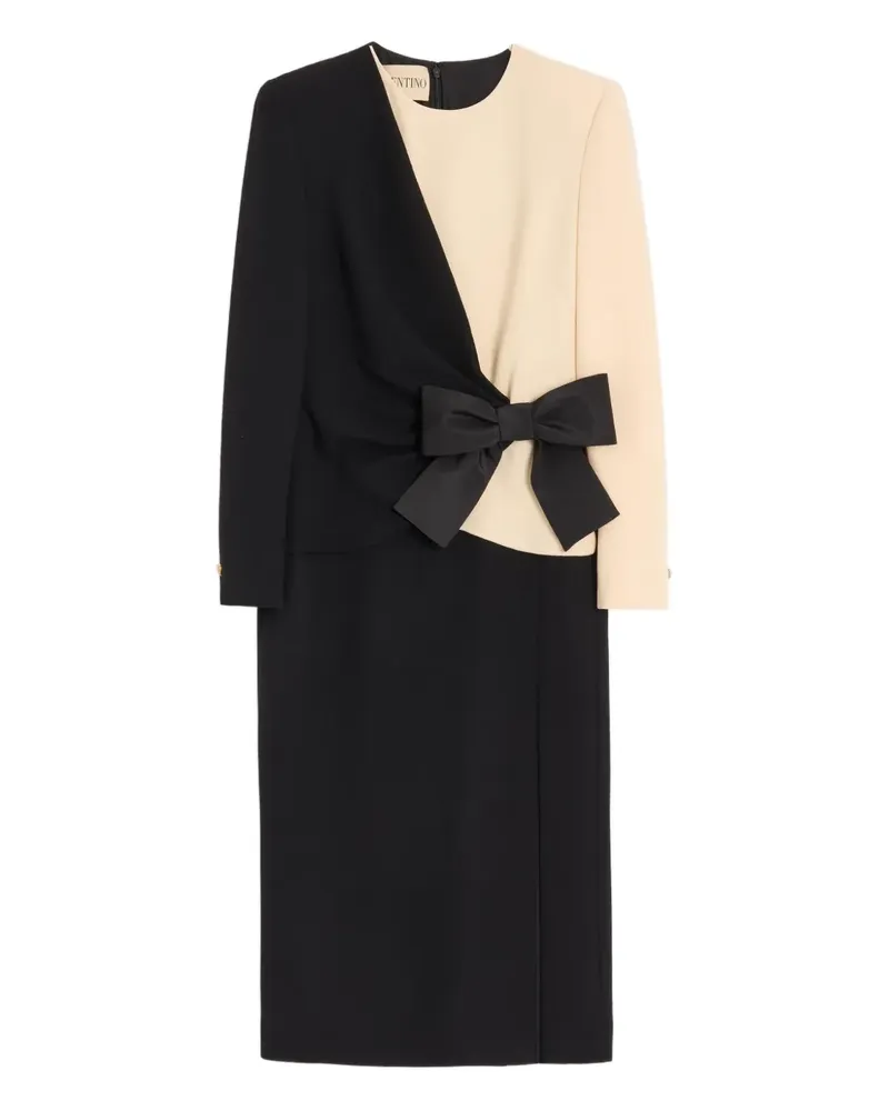 Valentino Garavani Midikleid aus Krepp mit Schleifendetail - Schwarz Schwarz