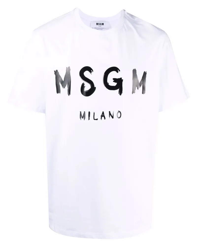 MSGM T-Shirt mit Logo-Print - Weiß Weiß