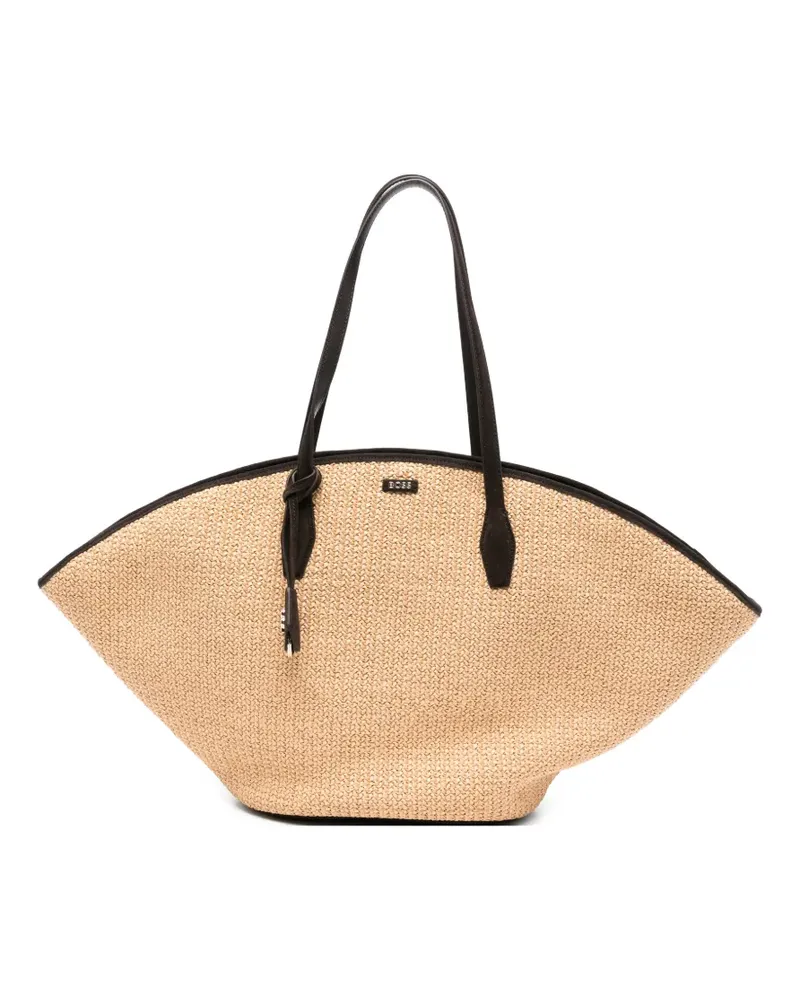 HUGO BOSS maxi Numah woven tote bag - Nude Nude