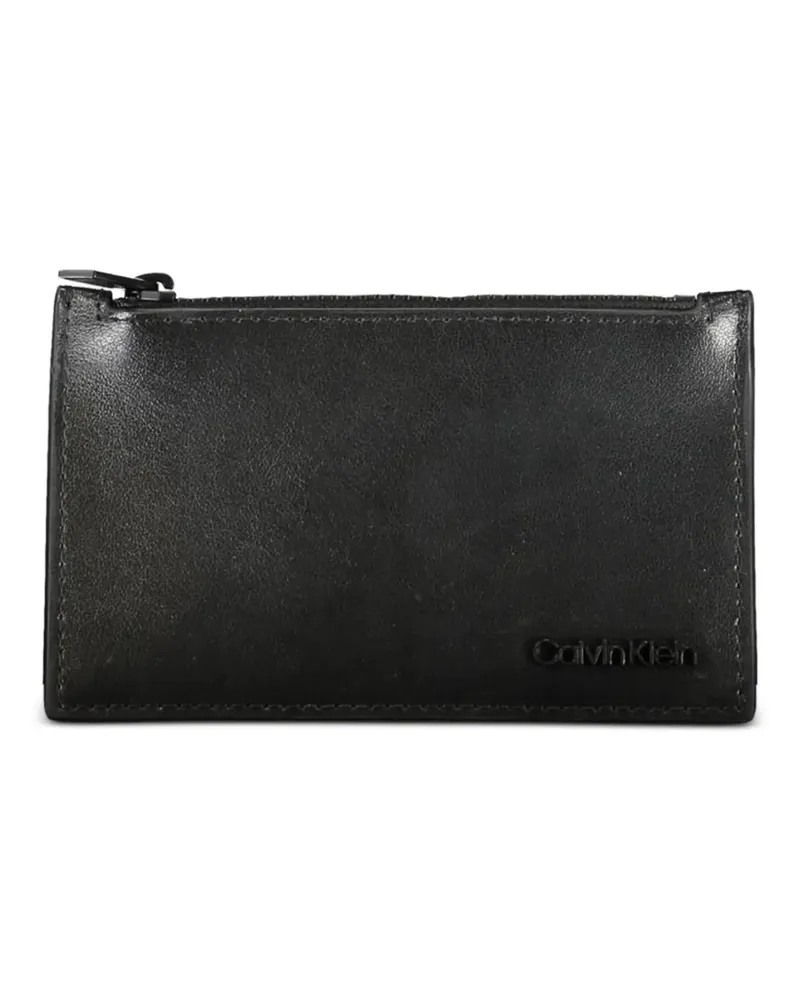 Calvin Klein logo-debossed leather wallet - Schwarz Schwarz
