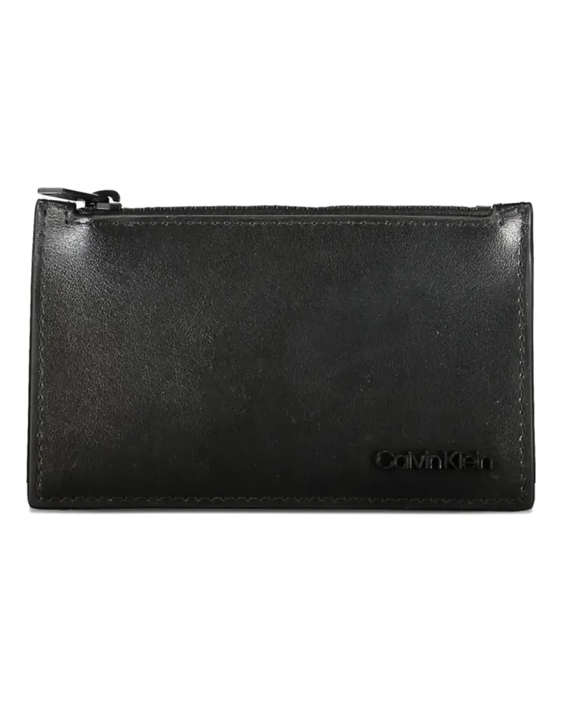 Calvin Klein logo-debossed leather wallet - Schwarz Schwarz
