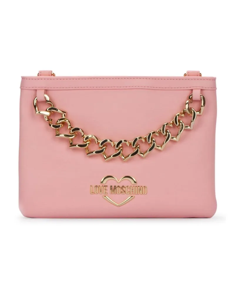 Moschino Handtasche mit Logo-Schild - Rosa Rosa