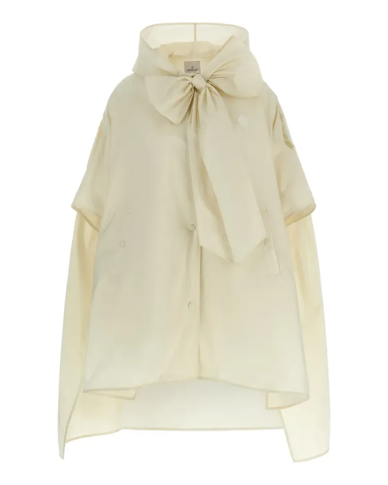 Moncler logo-patch cape - Nude Nude